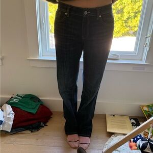 Zara Women's Straight Leg Jeans - Dark Blue